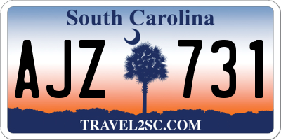 SC license plate AJZ731
