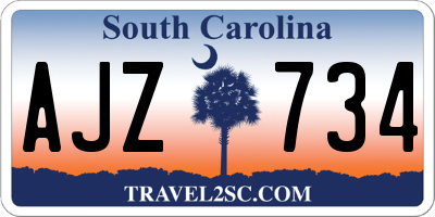 SC license plate AJZ734