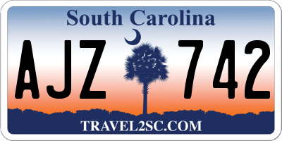 SC license plate AJZ742