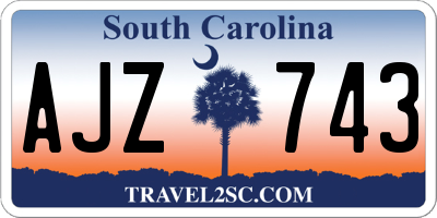SC license plate AJZ743
