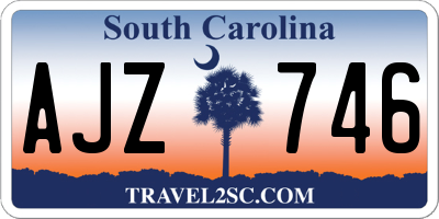 SC license plate AJZ746