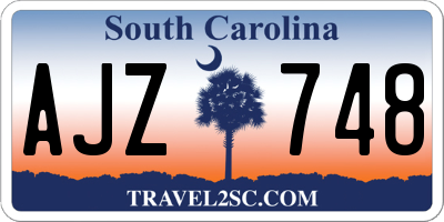 SC license plate AJZ748