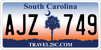 SC license plate AJZ749