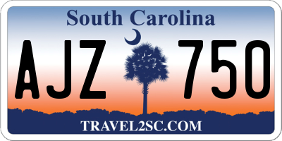 SC license plate AJZ750
