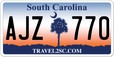 SC license plate AJZ770