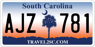 SC license plate AJZ781