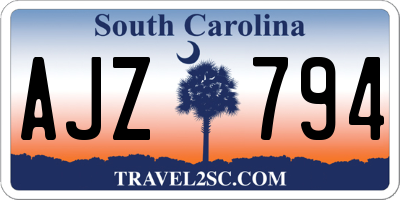SC license plate AJZ794