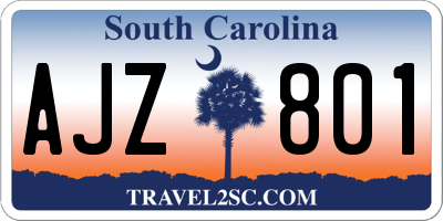 SC license plate AJZ801