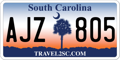 SC license plate AJZ805