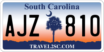 SC license plate AJZ810