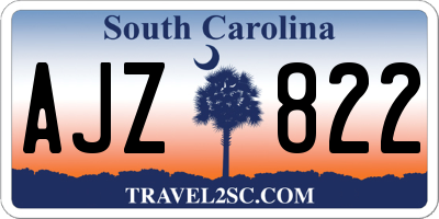 SC license plate AJZ822