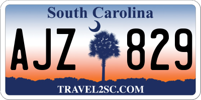 SC license plate AJZ829