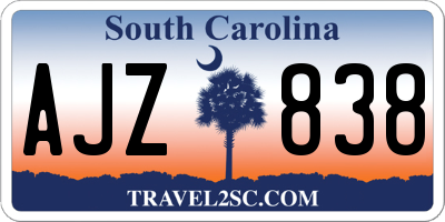 SC license plate AJZ838