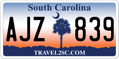 SC license plate AJZ839