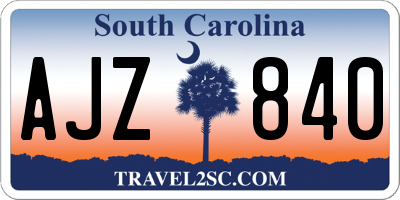 SC license plate AJZ840