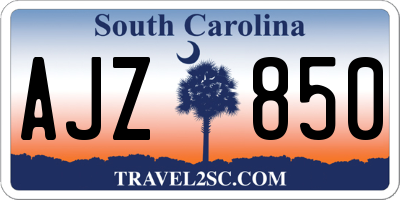 SC license plate AJZ850