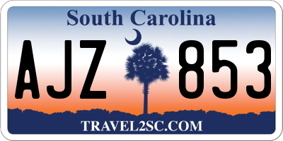 SC license plate AJZ853