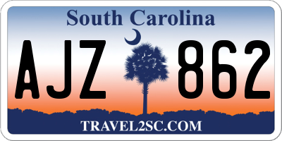 SC license plate AJZ862
