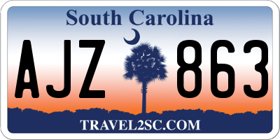 SC license plate AJZ863