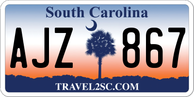SC license plate AJZ867