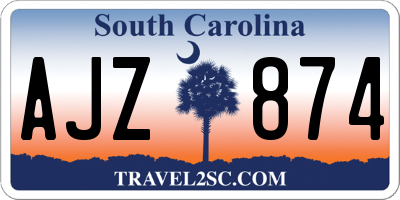 SC license plate AJZ874