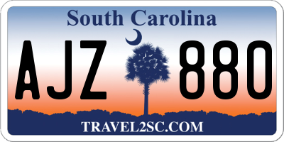 SC license plate AJZ880