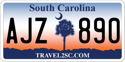 SC license plate AJZ890