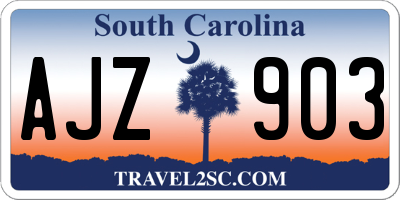 SC license plate AJZ903
