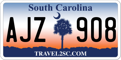 SC license plate AJZ908