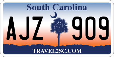 SC license plate AJZ909