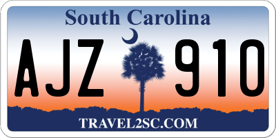 SC license plate AJZ910