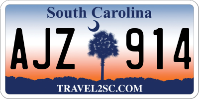 SC license plate AJZ914