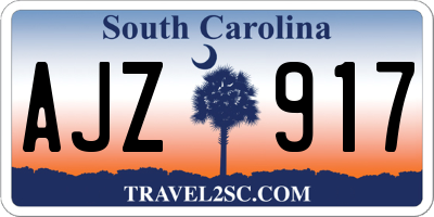 SC license plate AJZ917