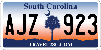SC license plate AJZ923