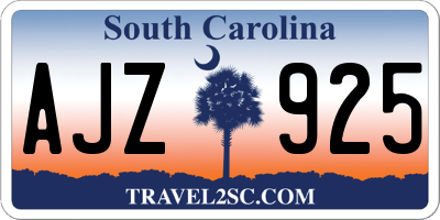 SC license plate AJZ925