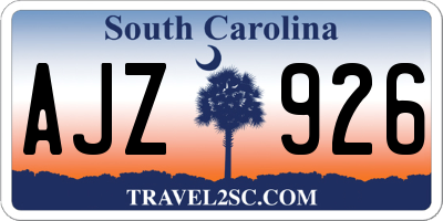 SC license plate AJZ926