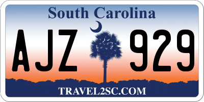 SC license plate AJZ929