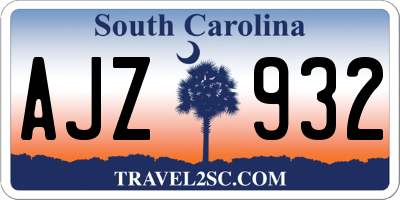SC license plate AJZ932