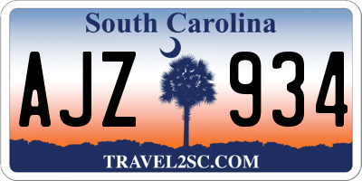 SC license plate AJZ934