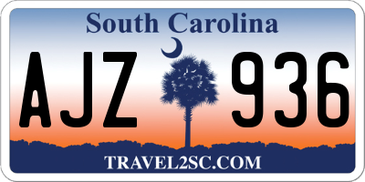 SC license plate AJZ936