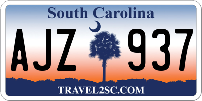 SC license plate AJZ937