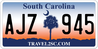 SC license plate AJZ945