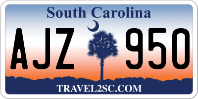 SC license plate AJZ950