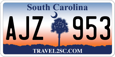 SC license plate AJZ953