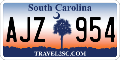 SC license plate AJZ954