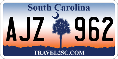 SC license plate AJZ962