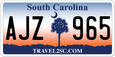 SC license plate AJZ965