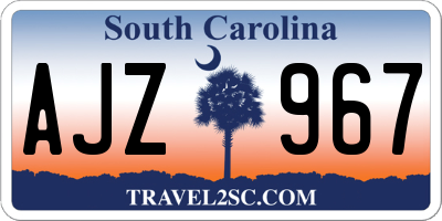 SC license plate AJZ967