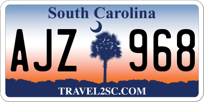 SC license plate AJZ968