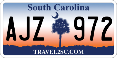 SC license plate AJZ972